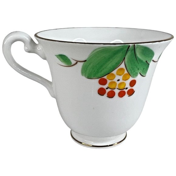 Vintage Rosina Bone China Tea Cup And Saucer Art Deco Style Made England Green - Picture 5 of 10